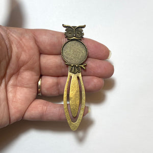 Owl Bookmark Cabochon Tray - Antique Bronze