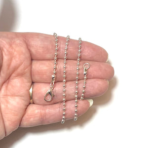 Ball Chain - 17.5 Inch Including Clasp, Silver Tone