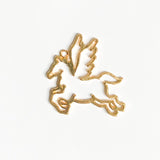 (Clearance - Quality Issue) Pegasus Horse Open Bezel - Gold Tone