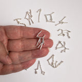 Silver Zodiac Constellation Set, Size View