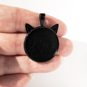 Cat Head Cabochon Tray (Black)