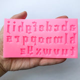 Gothic Letters Silicone Mold For Resin, Held in Hand