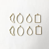 Set Of 8 Open Bezels, Gold Plated