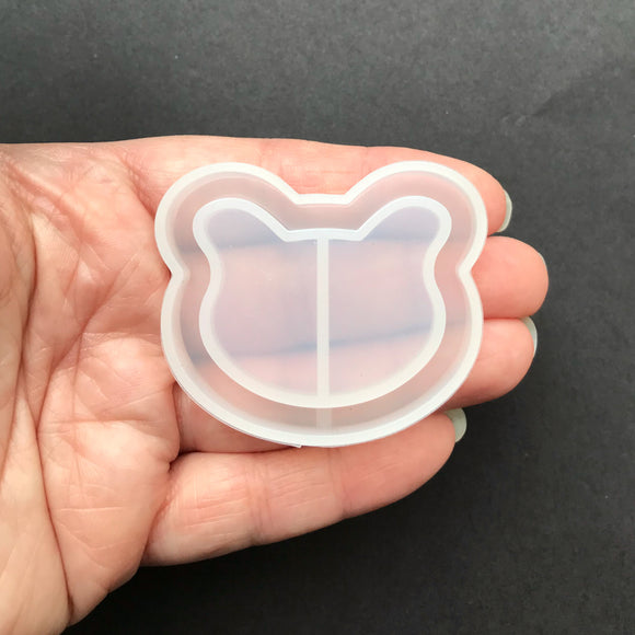 Bear Head Shaker Silicone Mold For Resin, Held In Hand