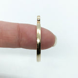 2mm Thick Round Gold Tone Open Bezel, Side View
