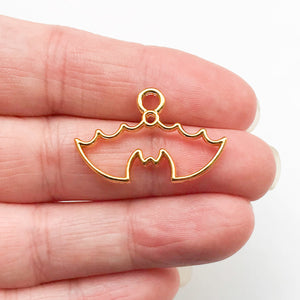 Bat Open Bezel For Resin, Gold Tone, Scale View