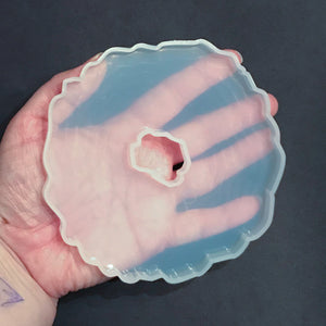 Geode Coaster, Centre Hole, Style A, For Resin, Scale View