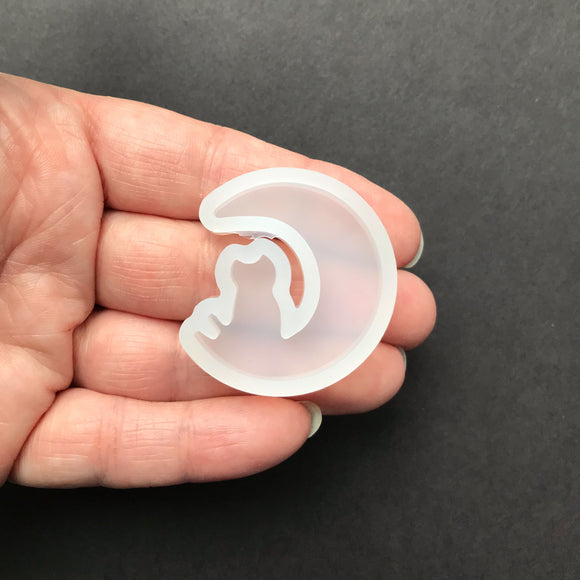 Cat And Moon Silicone Mold For Resin, Scale View