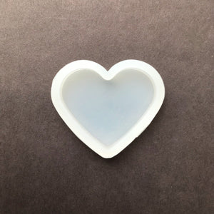 Flat Heart Silicone Mold - 60mm x 50mm