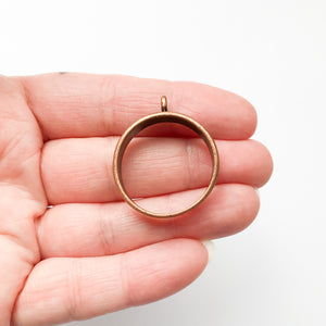 Round Open Backed Bezel - Antique Copper