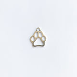 Mini Paw Print Open Bezel - Antique Silver