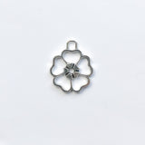 Flower Open Bezel - Antique Silver