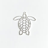 Large Sea Turtle Open Bezel - Silver Tone