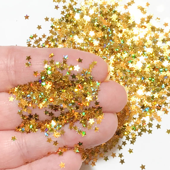 Mini Star Glitter Inclusions - Gold Iridescent