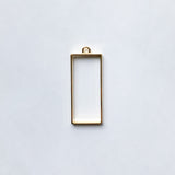 Tall Rectangle Open Bezel - Gold Tone