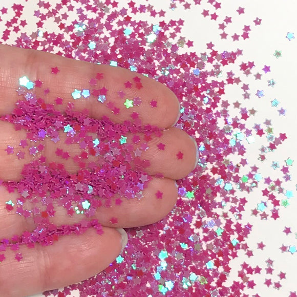 Mini Star Glitter Inclusions - Magenta
