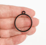 Round Black Open Bezel (2mm thick) - Pack of 5