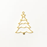 Christmas Tree Open Bezel - Gold Tone