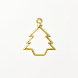 Small Christmas Tree Open Bezel - Gold Tone